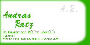 andras ratz business card